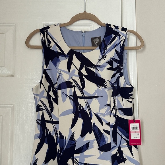 Brand New Vince Camuto Floral Printed Fit-&-Flare Dress for Woman SIze 10 White - Picture 3 of 12